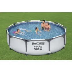 Compra PISCINA REDONDA DESMONTABLE STEEL PRO MAX 4.678 L DEPURADORA CARTUCHO TIPO I diametro305X76CM BESTWAY 56408 al mejor precio