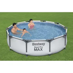 Compra PISCINA REDONDA DESMONTABLE STEEL PRO MAX 4.678 L DEPURADORA CARTUCHO TIPO I diametro305X76CM BESTWAY 56408 al mejor precio