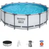 Compra PISCINA REDONDA DESMONTABLE STEEL PRO MAX 16.015 L DEPURADORA CARTUCHO TIPO II diametro457X122CM BESTWAY 56438 al mejor precio