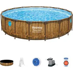Compra PISCINA REDONDA DESMONTABLE POWER STEEL SWIM 23.062 L DEPURADORA DE CARTUCHO TIPO III diametro549X122CM BESTWAY 56977 al mejor precio