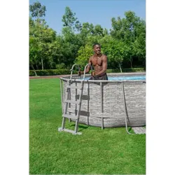 Compra PISCINA OVALADA DESMONTABLE POWER STEEL 7.250 L DEPURADORA CARTUCHO TIPO II 427X250X100CM PIEDRA BESTWAY 56714 al mejor precio