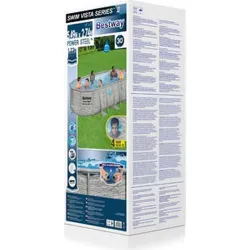 Compra PISCINA OVALADA DESMONTABLE POWER STEEL 10.949 L DEPURADORA CARTUCHO TIPO III 549X274X122CM PIEDRA BESTWAY 56716 al mejor precio