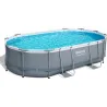 Compra PISCINA OVALADA DESMONTABLE POWER STEEL10.949 L DEPURADORA CARTUCHO TIPO II 488X305X107CM GRIS BESTWAY 56448 al mejor precio