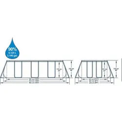 Compra PISCINA RECTANGULAR DESMONTABLE POWER STEEL 8.124 L DEPURADORA CARTUCHO TIPO II 412X201X122CM BESTWAY 56456 al mejor precio