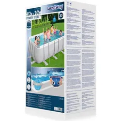Compra PISCINA RECTANGULAR DESMONTABLE POWER STEEL 8.124 L DEPURADORA ARENA 3.028 L/H 412X201X122CM BESTWAY 56457 al mejor precio
