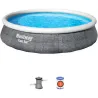 Compra PISCINA REDONDA AUTOPORTANTE 7.340 L CON DEPURADORA TIPO II diametro396X84CM IMITACION RATAN BESTWAY 57376 al mejor precio