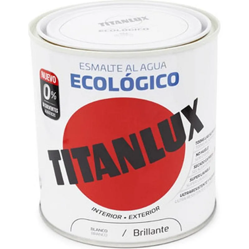 Compra ESMALTE AL AGUA ECOLOGICO BRILLANTE 250 ML BLANCO TITANLUX 00T056614/5694817 al mejor precio