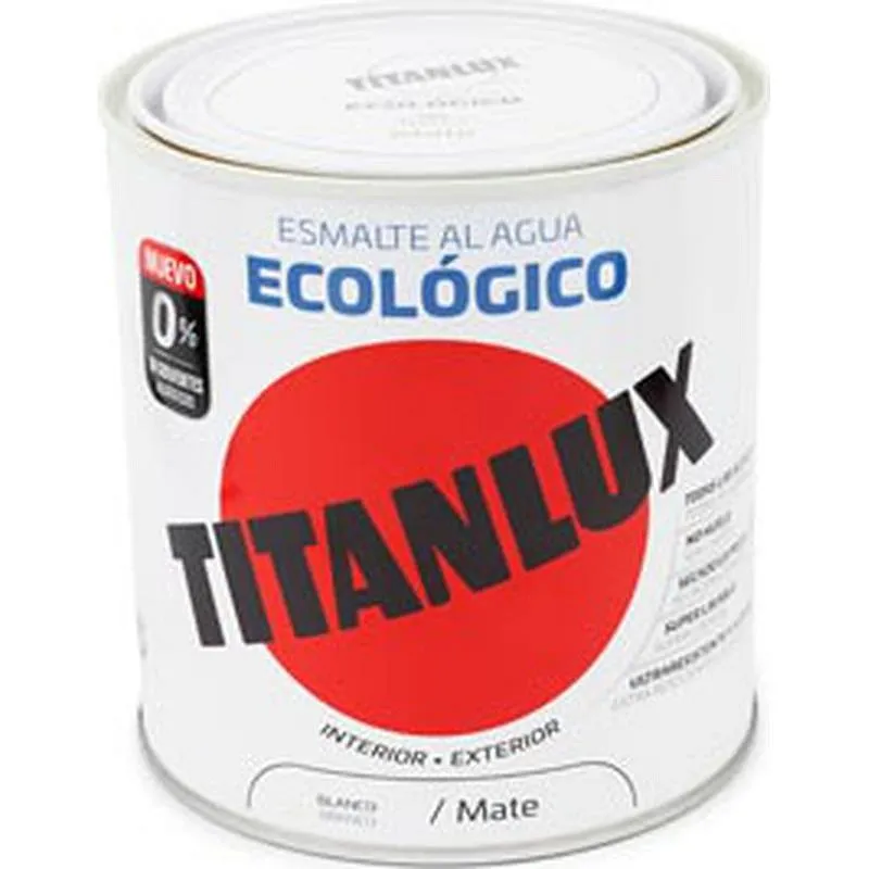 Compra ESMALTE AL AGUA ECOLOGICO MATE 250 ML BLANCO TITANLUX 02T056614/5699238 al mejor precio