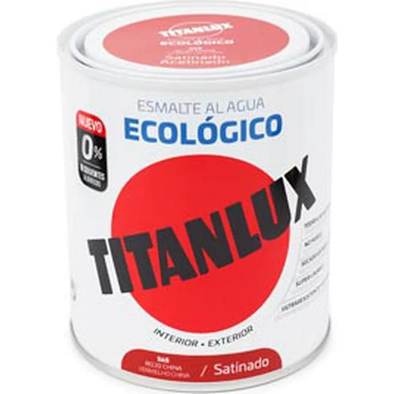 Compra ESMALTE AL AGUA ECOLOGICO SATINADO 250 ML ROJO CHINA TITANLUX 01T056514/5699209 al mejor precio