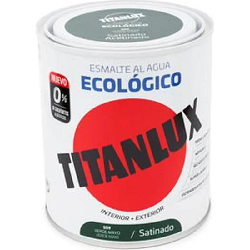 Compra ESMALTE AL AGUA ECOLOGICO SATINADO 250 ML VERDE MAYO TITANLUX 01T055914/5699148 al mejor precio