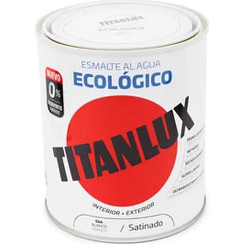 Compra ESMALTE AL AGUA ECOLOGICO SATINADO 250 ML BLANCO TITANLUX 01T056614/5699211 al mejor precio