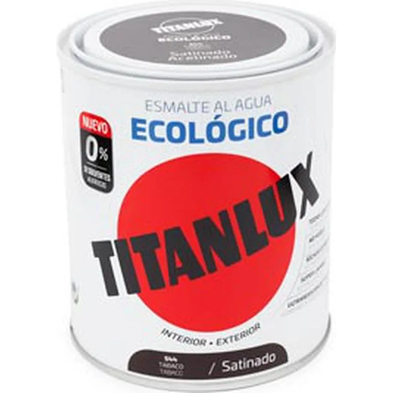 Compra ESMALTE AL AGUA ECOLOGICO SATINADO 250 ML TABACO TITANLUX 01T054414/5699084 al mejor precio