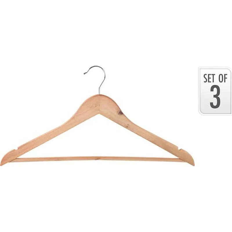 Compra PERCHA ARMARIO MADERA EUCALIPTUS 3 PIEZAS 44 X 23 CM IMPORT KH1000010 al mejor precio