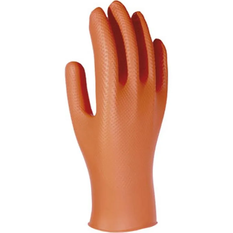 Compra GUANTE DESECHABLE NITRILO UNIGRIP NARANJA 50 UDS TALLA 9 3L 2550 L al mejor precio