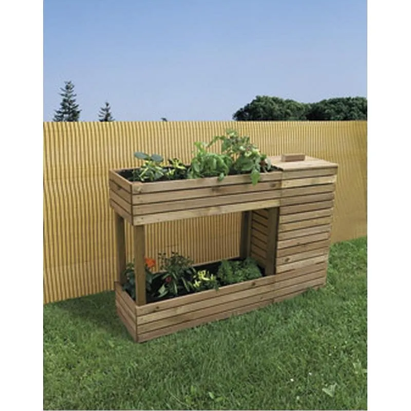Compra HUERTO URBANO MADERA ELEVADO CON COMPOSTADOR 35 X 120 X 80 CM NORTENE 2019440 al mejor precio