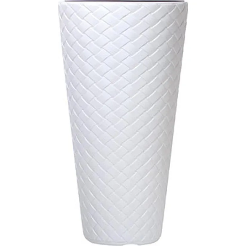 Compra MACETA ALTA MATUBA SLIM 8 L 2 PIEZAS 30X55 CM BLANCA VAM DPMT300-S449 al mejor precio