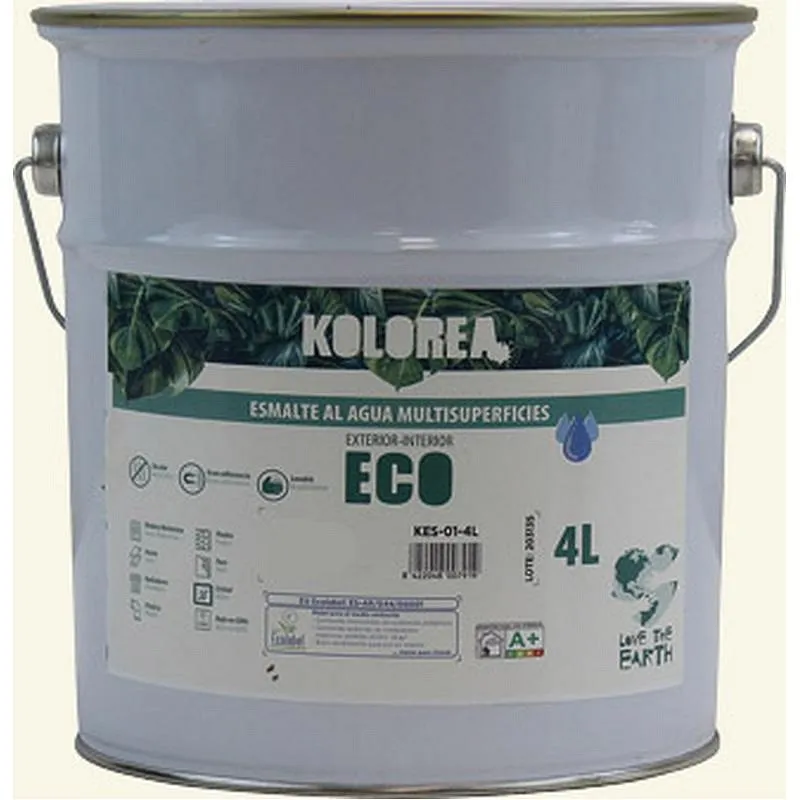 Compra ESMALTE AL AGUA ECO SATINADO 4 L BLANCO ROTO KOLOREA KES-06-4L/06169 al mejor precio