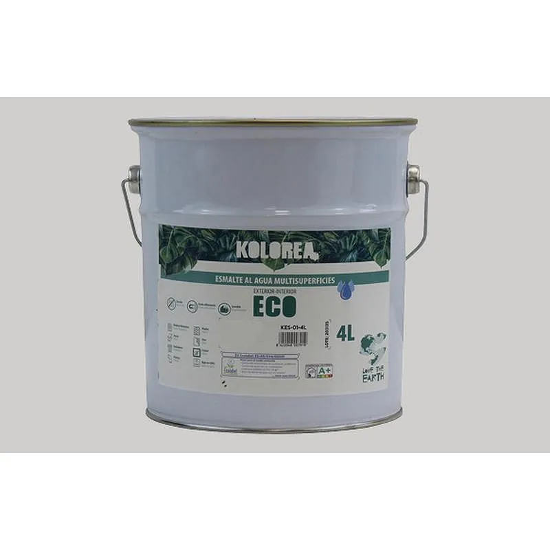 Compra ESMALTE AL AGUA ECO SATINADO 4 L GRIS NIEBLA KOLOREA KES-10-4L/06171 al mejor precio