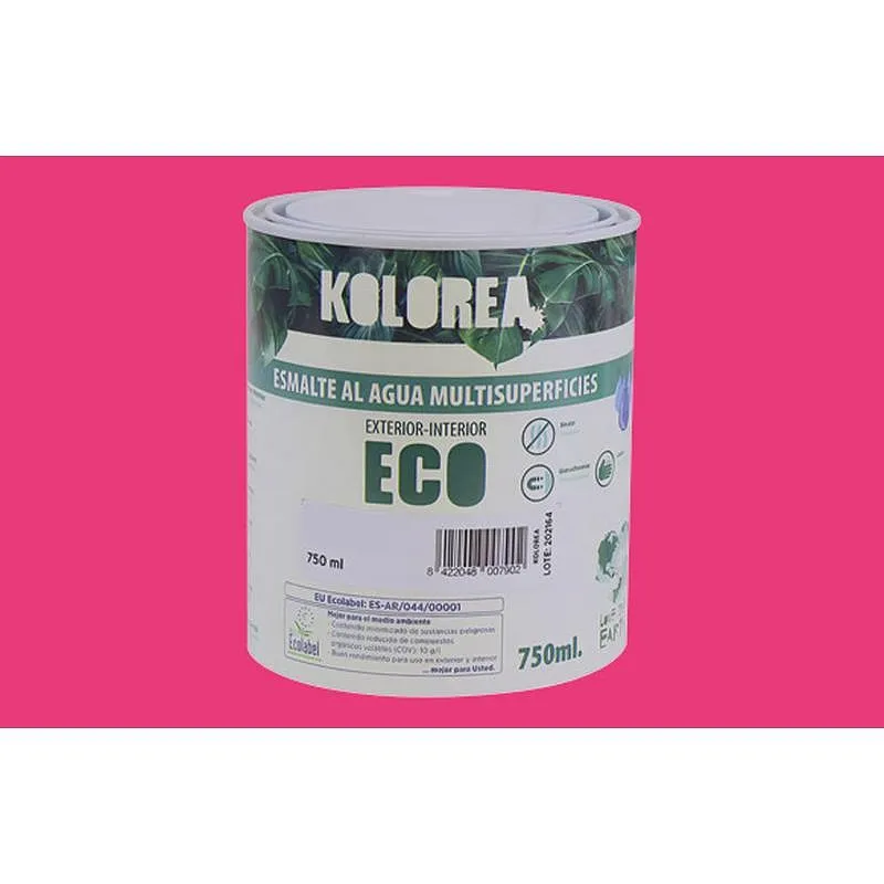Compra ESMALTE AL AGUA ECO SATINADO 750 ML FUCSIA KOLOREA KES-13-750ML/06156 al mejor precio