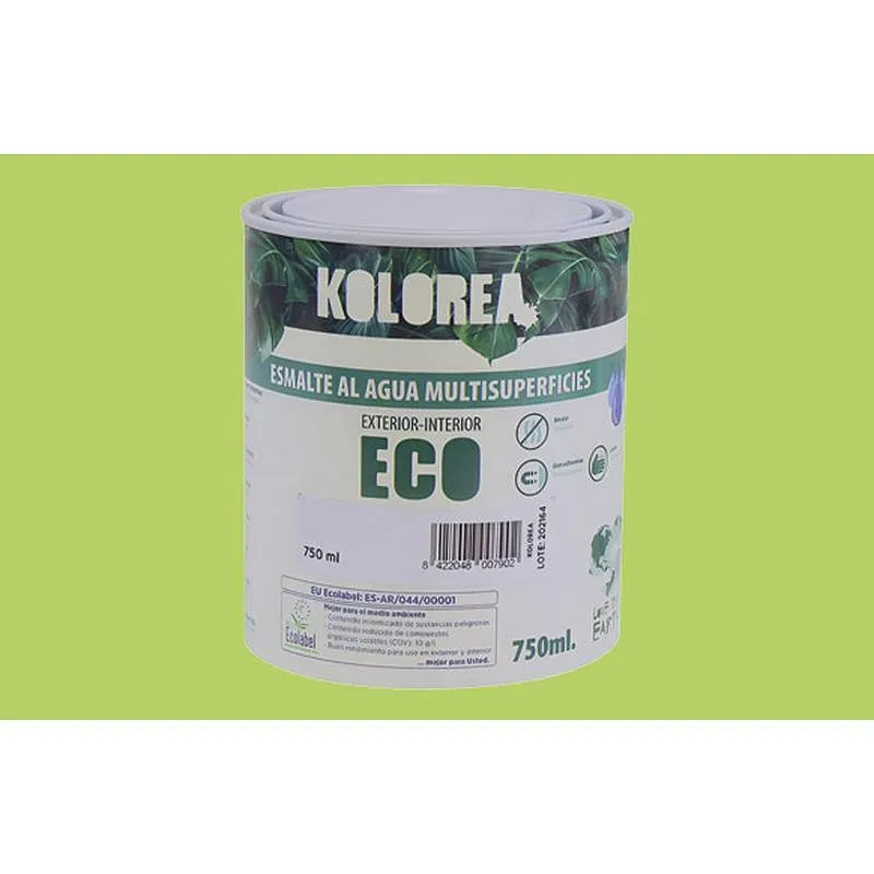Compra ESMALTE AL AGUA ECO SATINADO 750 ML VERDE LIMA KOLOREA KES-14-750ML/06158 al mejor precio