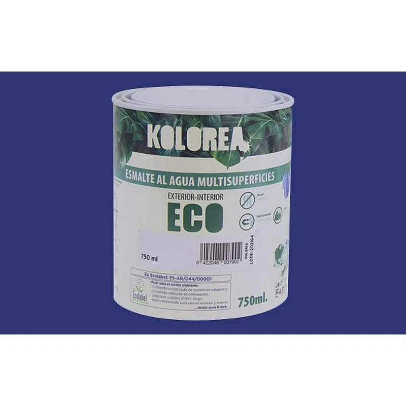 Compra ESMALTE AL AGUA ECO SATINADO 750 ML AZUL CANTABRICO KOLOREA KES-15-750ML/06160 al mejor precio