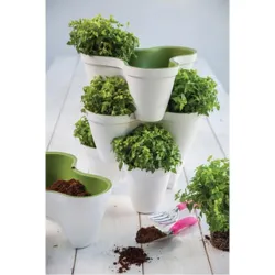 Compra MACETERO APILABLE TRIPLE IVY PLANTER BLANCO KETER 205565 al mejor precio