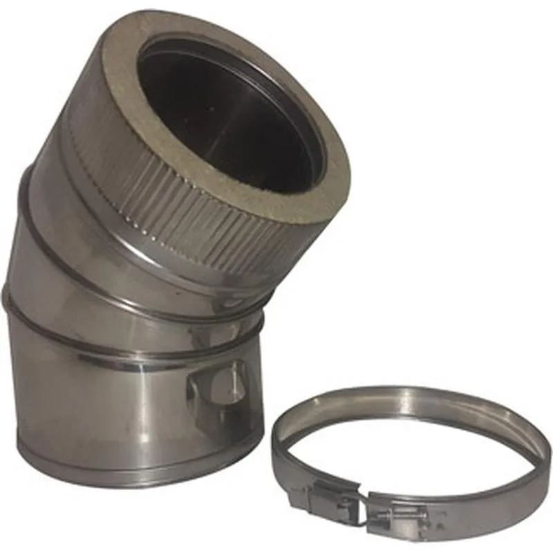 Compra CODO ESTUFA PELLET PARED DOBLE INOX 316L diametro80 MM 45º FR CPD804564J al mejor precio