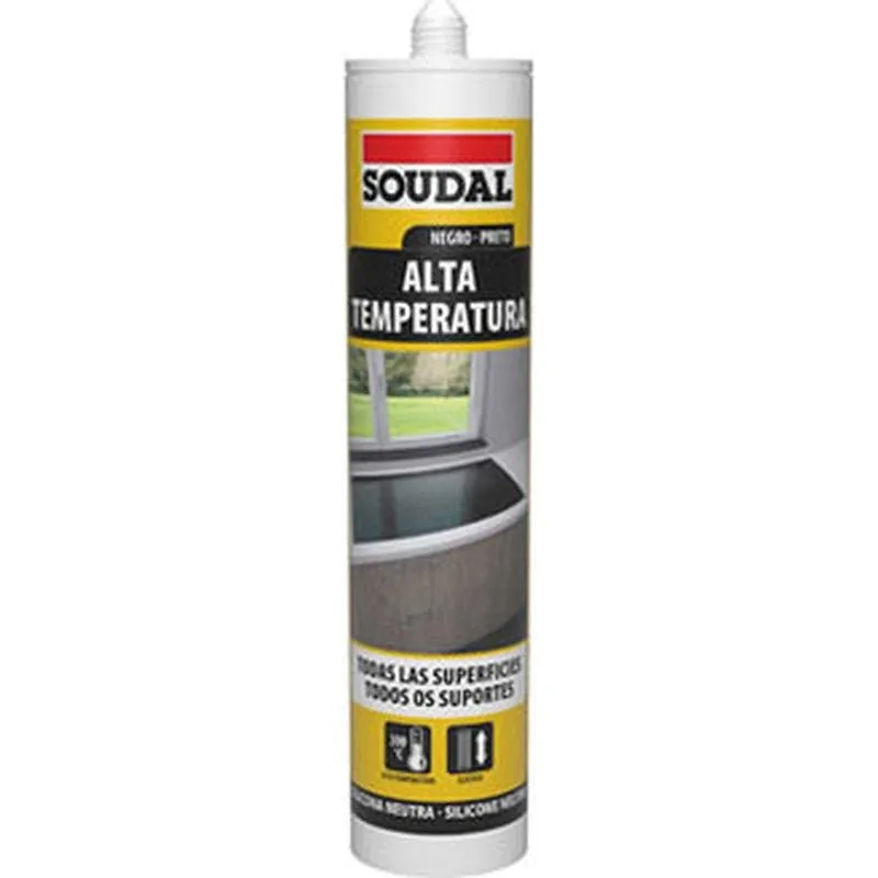 Compra SILICONA ALTA TEMPERATURA 290 ML NEGRO SOUDAL 137789 al mejor precio