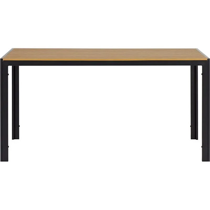 Compra MESA ALUMINIO POLYWOOD NEGRA/MADERA 150 X 90 CM IMPORT 104026 al mejor precio