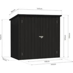Compra COBERTIZO EXTERIOR METALICO ARYA ANTRACITA 86 X 147 X 122 CM NON G01CM0006 al mejor precio