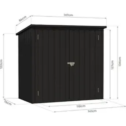 Compra COBERTIZO EXTERIOR METALICO ARYA ANTRACITA 86 X 147 X 122 CM NON G01CM0006 al mejor precio