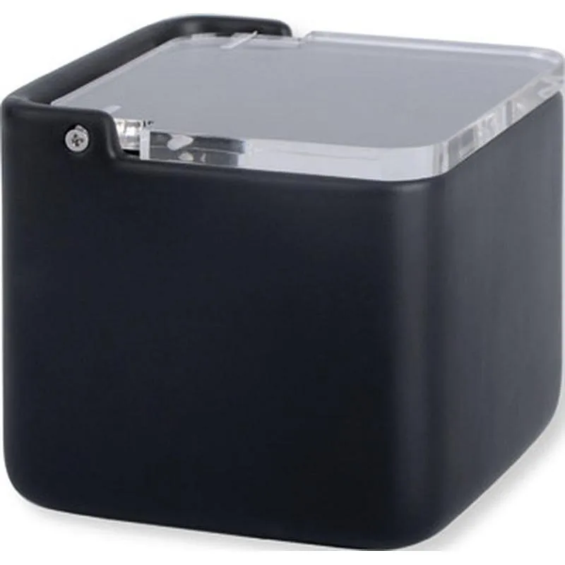Compra SALERO CERAMICA CUADRADO CON TAPA ACRILICA NEGRO KOOK TIME F053740 al mejor precio