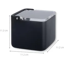 Compra SALERO CERAMICA CUADRADO CON TAPA ACRILICA NEGRO KOOK TIME F053740 al mejor precio