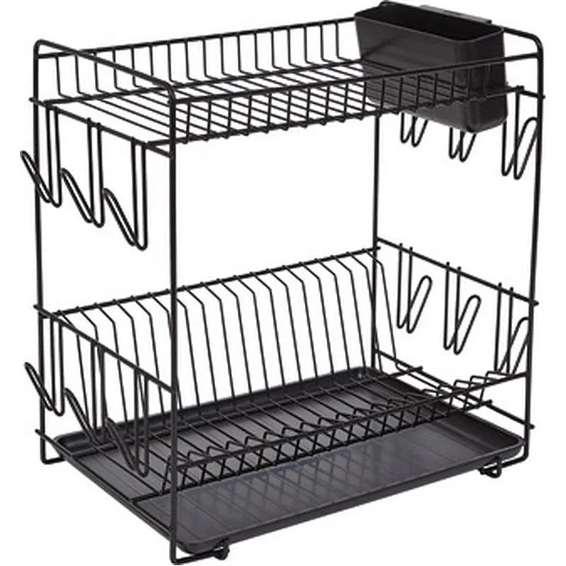 Compra ESCURREPLATOS ACERO PLASTIFICADO GRANDE NEGRO SAUVIC 89023 al mejor precio