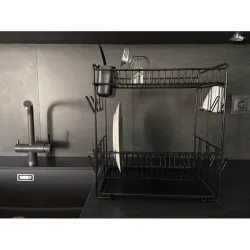 Compra ESCURREPLATOS ACERO PLASTIFICADO GRANDE NEGRO SAUVIC 89023 al mejor precio