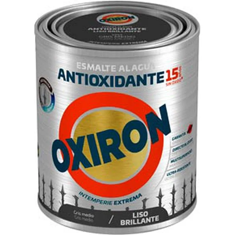Compra ESMALTE ANTIOXIDANTE AGUA OXIRON LISO BRILLANTE 750 ML GRIS MEDIO TITAN 01H454934/5805970 al mejor precio