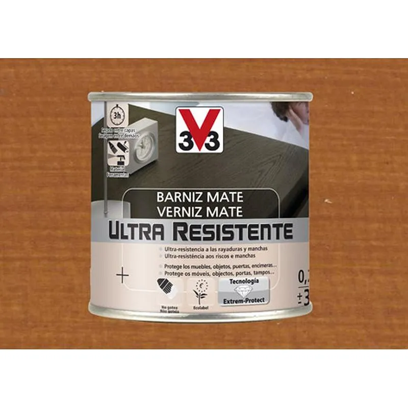 Compra BARNIZ INTERIOR AL AGUA ULTRA RESISTENTE MATE 250 ML CEREZO V33 056858 al mejor precio