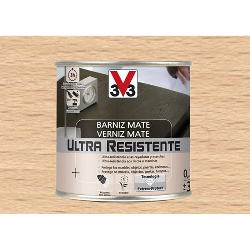 Compra BARNIZ INTERIOR AL AGUA ULTRA RESISTENTE MATE 250 ML INCOLORO V33 056797 al mejor precio