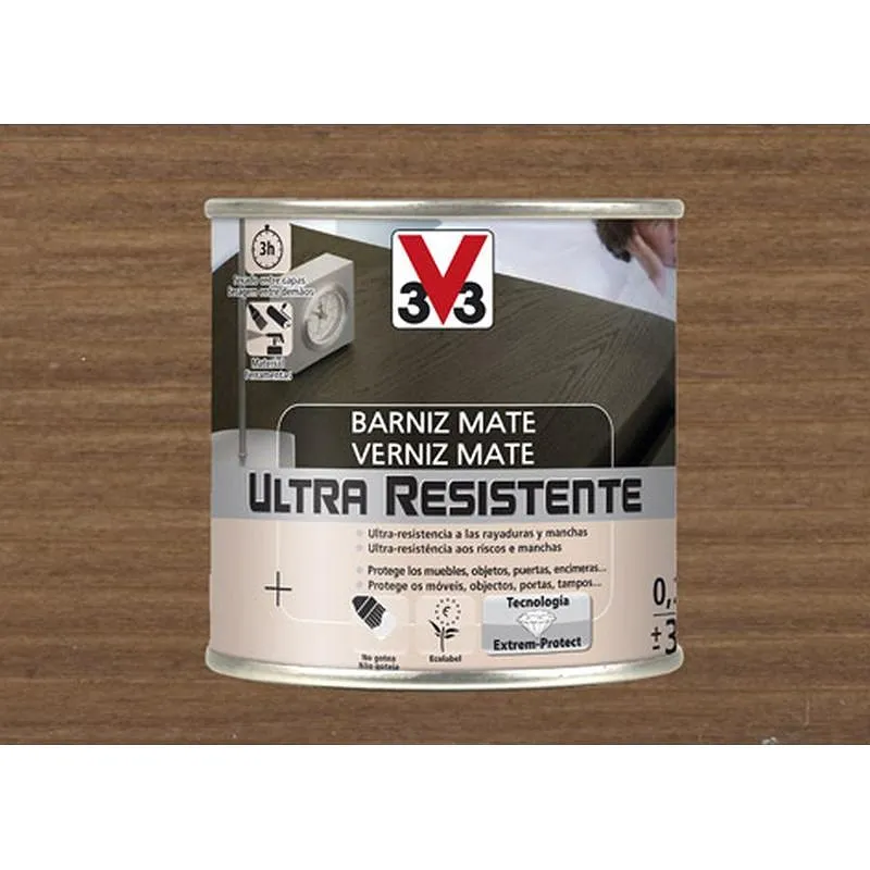 Compra BARNIZ INTERIOR AL AGUA ULTRA RESISTENTE MATE 750 ML NOGAL V33 056844 al mejor precio