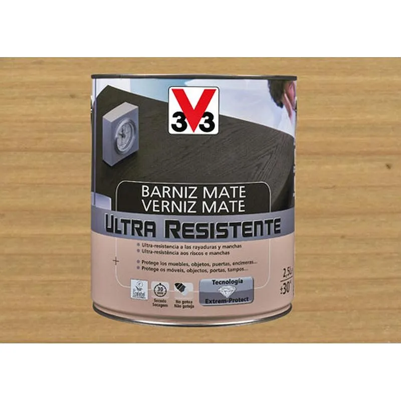 Compra BARNIZ INTERIOR AL AGUA ULTRA RESISTENTE MATE 750 ML ROBLE CLARO V33 056832 al mejor precio