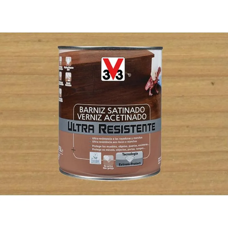 Compra BARNIZ INTERIOR AL AGUA ULTRA RESISTENTE SATINADO 250 ML INCOLORO V33 056642 al mejor precio