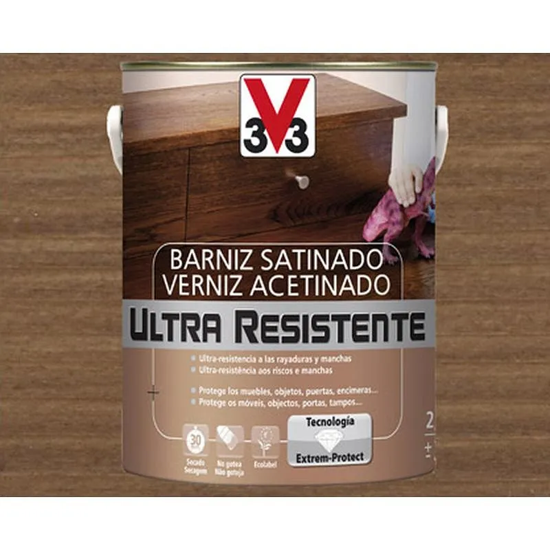 Compra BARNIZ INTERIOR AL AGUA ULTRA RESISTENTE SATINADO 250 ML WENGUE V33 056657 al mejor precio
