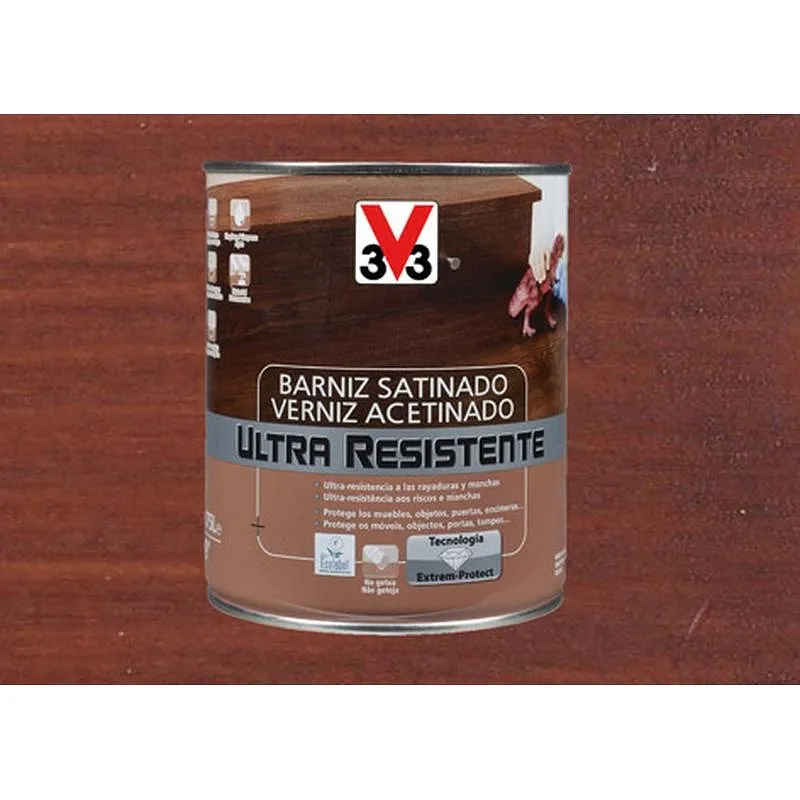 Compra BARNIZ INTERIOR AL AGUA ULTRA RESISTENTE SATINADO 750 ML CAOBA V33 056649 al mejor precio
