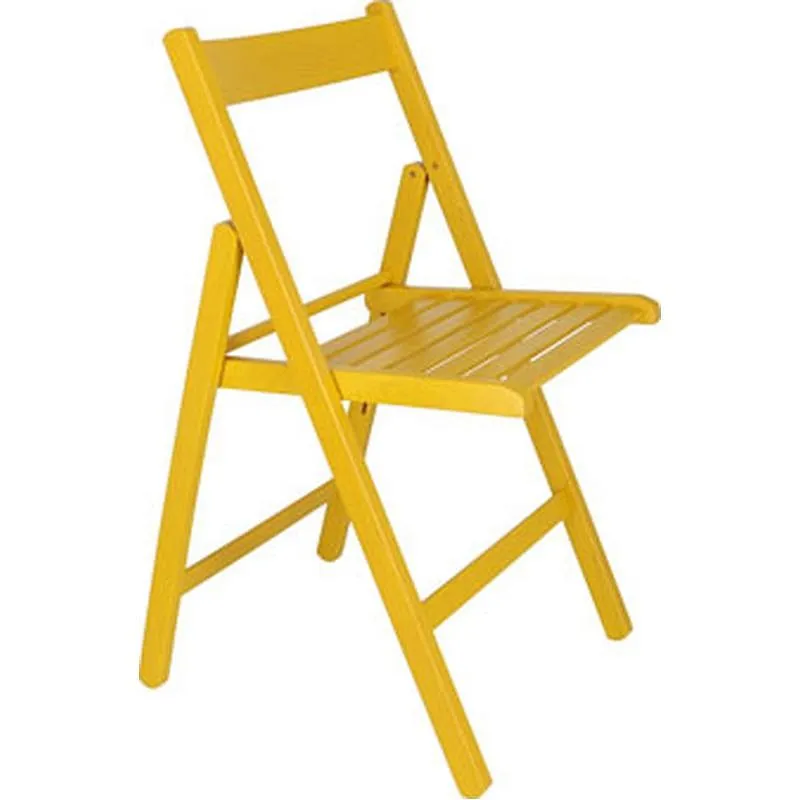 Compra SILLA PLEGABLE DE MADERA AMARILLA ARANAZ 19017 al mejor precio