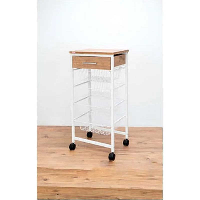 Compra CARRO VERDULERO 4 CESTAS + CAJON MADERA BLANCO DUETT 998172-500 al mejor precio