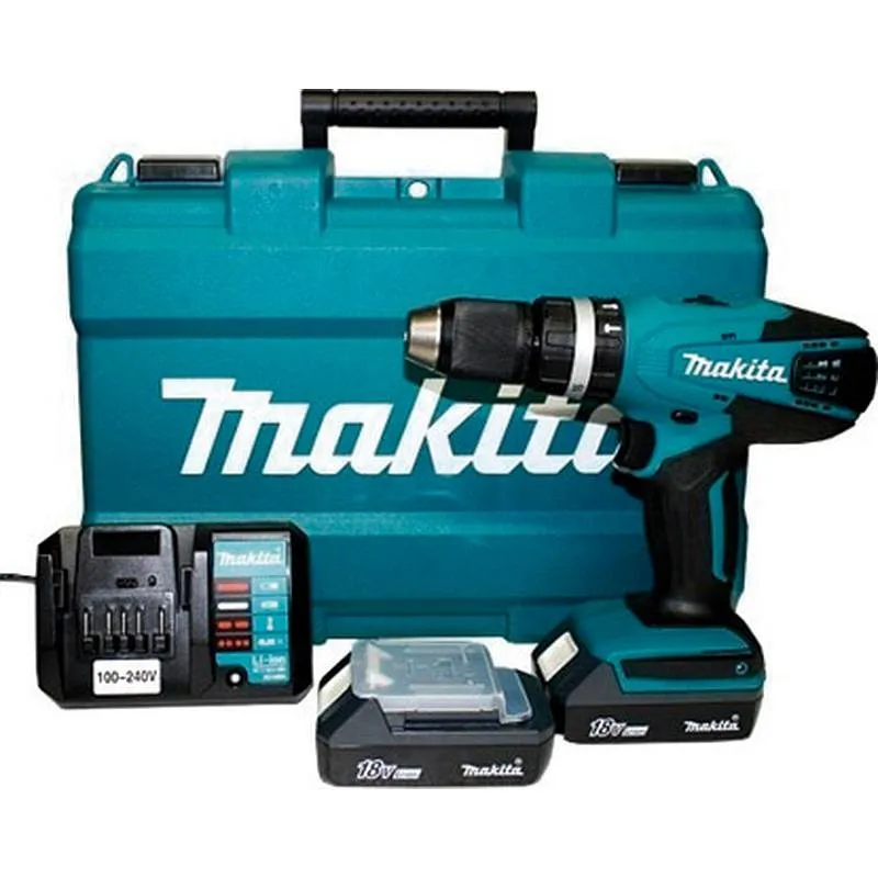 Compra TALADRO BATERIA COMBINADO PERCUTOR 18 V. DOS BATERÍAS Y CARGADOR MAKITA DHP486RTJ al mejor precio