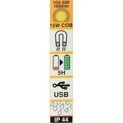 Compra LINTERNA LED PROFESIONAL RECARGABLE POWERBANK 1000 LUMENS 7000K 15W IRONSIDE 400069 al mejor precio