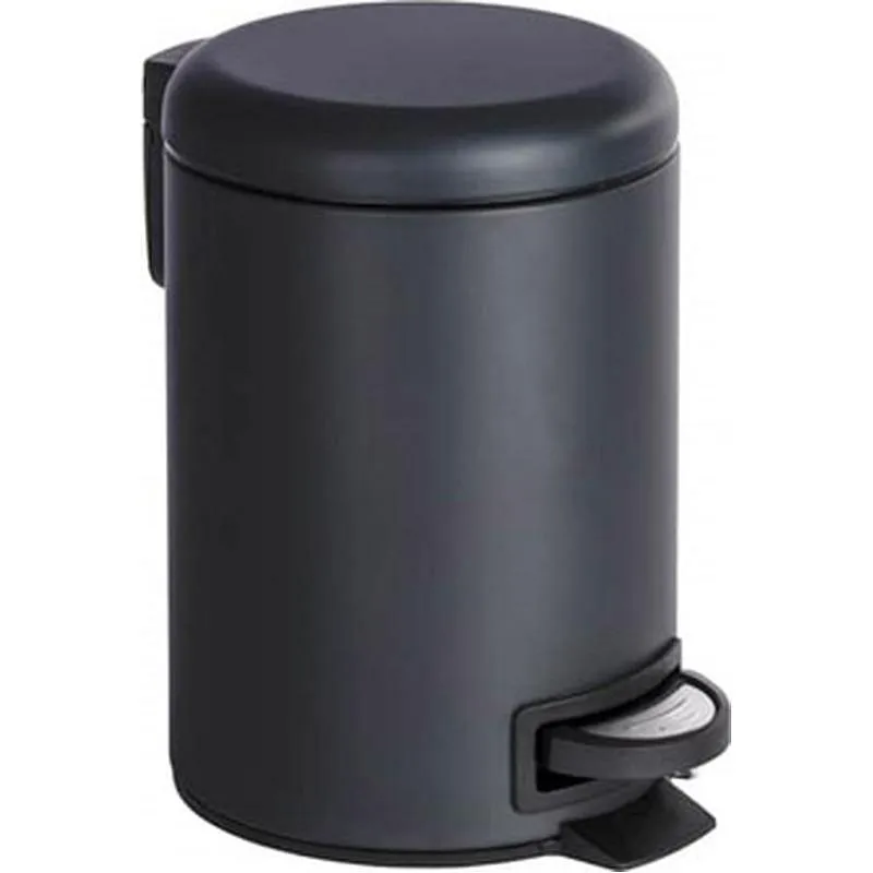 Compra CUBO BAÑO CON PEDAL LEMAN NEGRO 5 L WENKO 24681100 al mejor precio