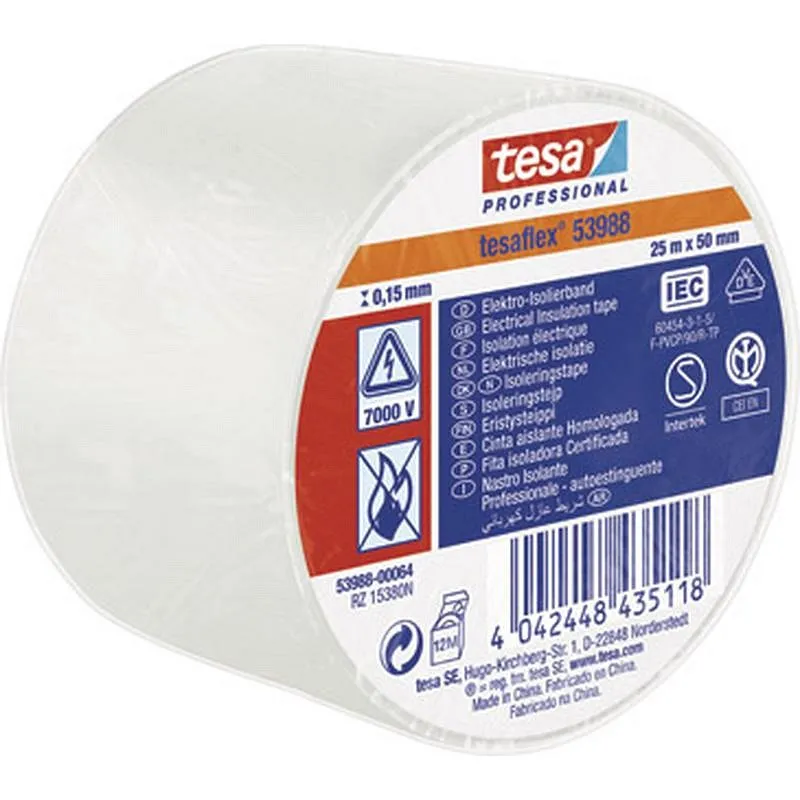 Compra CINTA AISLANTE TESAFLEX BLANCO 25 M X 50 MM TESA TAPE 53988-00064-00 al mejor precio