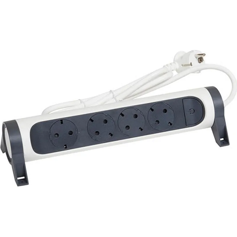 Compra BASE MULTIPLE FIJA Y ROTATIVA 10/16A 1,5M 4 TOMAS BLANCO/NEGRO LEGRAND 694529 al mejor precio